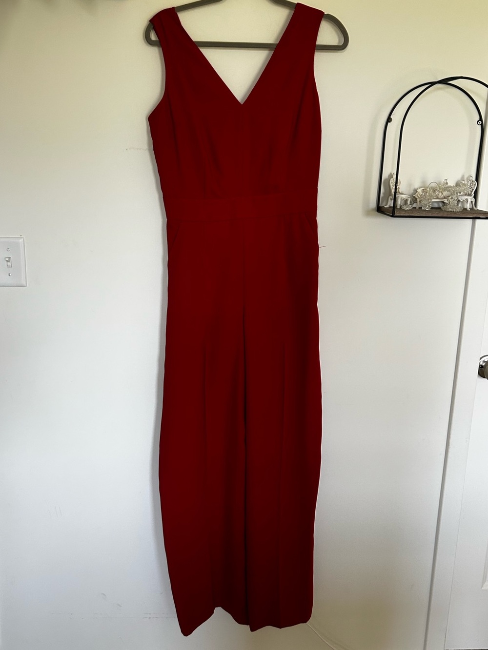Boden Bold Red‎ V Neck Thick Strap Jumpsuit Size 6
